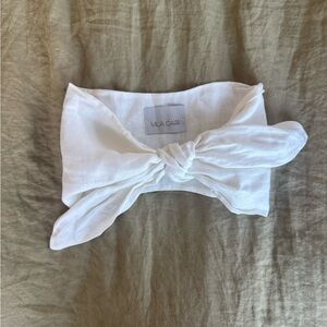 MILA CARR Linen tie bandeau top